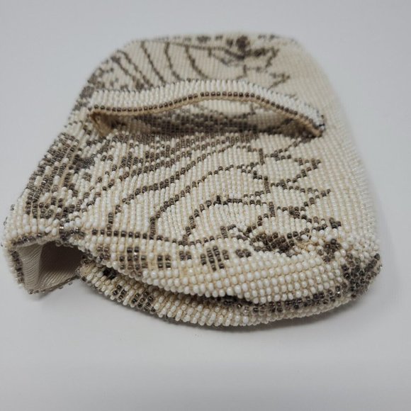 Antique Flapper Girl Art Deco Nouveau Hand Beaded Purse Palm Strap BRIDE WEDDING - Picture 4 of 6